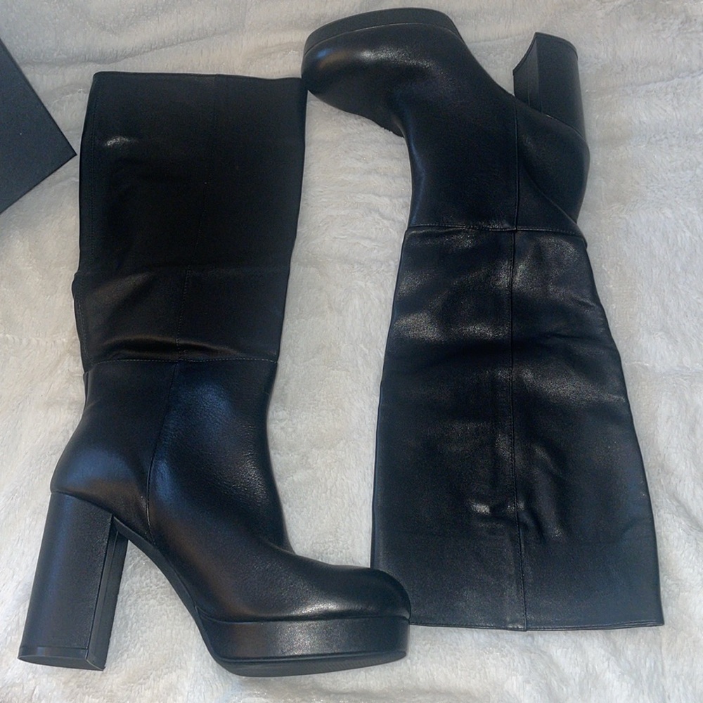 NWT Anthropologie SILENT D YELLONA Black Leather Boot - Picture 8 of 11